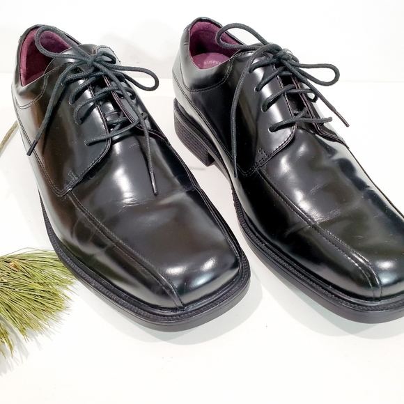 Rockport Bike Toe Oxford Black Leather Men Size 10 - Picture 1 of 13